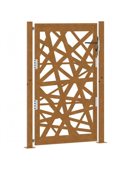 Cancello da Giardino 105x155 cm Acciaio Corten Design Leggero