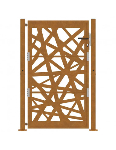 Cancello da Giardino 105x155 cm Acciaio Corten Design Leggero