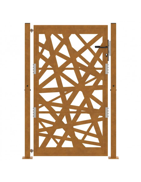 Cancello da Giardino 105x155 cm Acciaio Corten Design Leggero