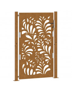 Cancello da Giardino 105x155 cm Acciaio Corten Design Ondulato