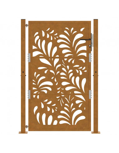 Cancello da Giardino 105x155 cm Acciaio Corten Design Ondulato