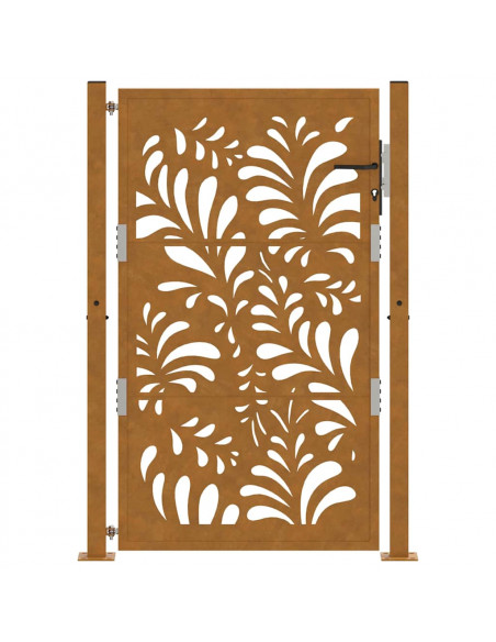 Cancello da Giardino 105x155 cm Acciaio Corten Design Ondulato