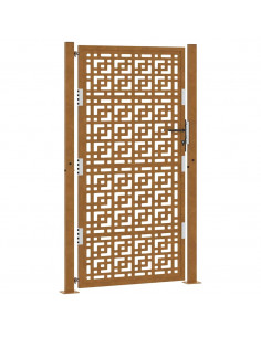 Cancello da Giardino 105x180 cm Acciaio Corten Design a Croce