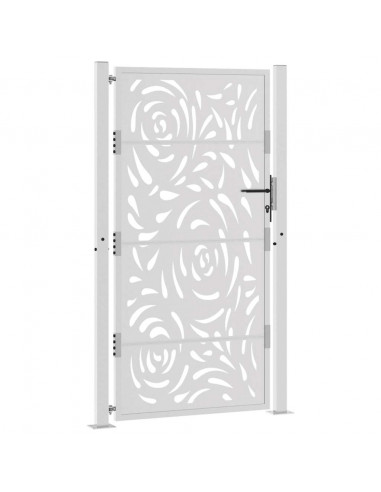 Cancello da Giardino 105x180 cm Acciaio Corten Design a Fiamma