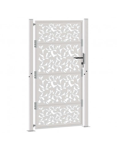 Cancello da Giardino 105x180 cm Acciaio Corten Design a Foglia