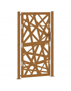 Cancello da Giardino 105x180 cm Acciaio Corten Design Leggero