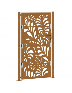 Cancello da Giardino 105x180 cm Acciaio Corten Design Ondulato