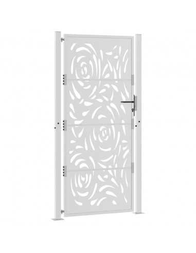 Cancello da Giardino 105x205 cm Acciaio Corten Design a Fiamma