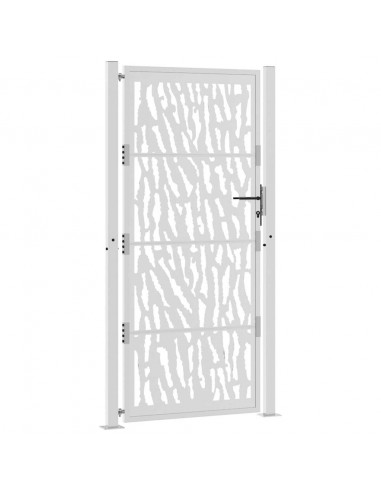 Cancello da Giardino 105x205 cm Acciaio Corten Design a Traccia
