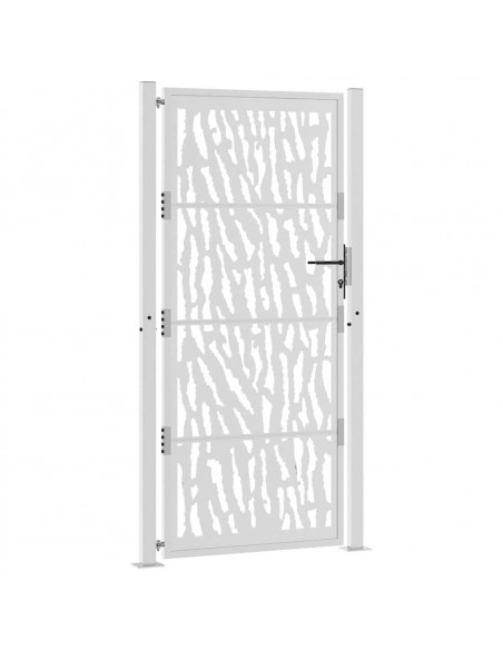 Cancello da Giardino 105x205 cm Acciaio Corten Design a Traccia