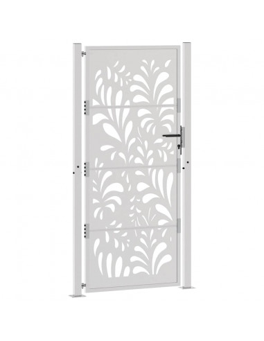 Cancello da Giardino 105x205 cm Acciaio Corten Design Ondulato