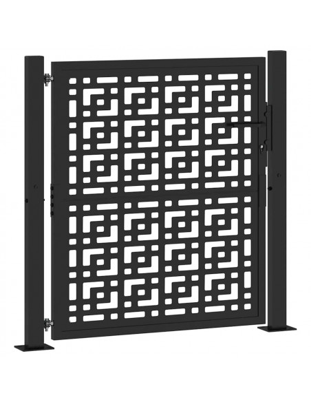 Cancello Giardino Nero 105x105 cm in Acciaio Design a Croce