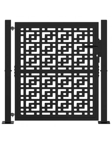 Cancello Giardino Nero 105x105 cm in Acciaio Design a Croce