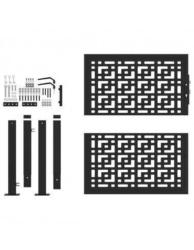 Cancello Giardino Nero 105x105 cm in Acciaio Design a Croce