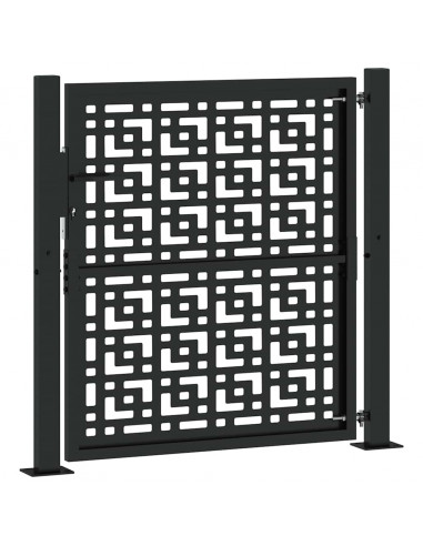 Cancello Giardino Nero 105x105 cm in Acciaio Design a Croce