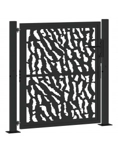 Cancello Giardino Nero 105x105 cm in Acciaio Design a Traccia