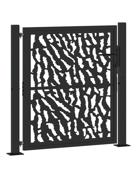 Cancello Giardino Nero 105x105 cm in Acciaio Design a Traccia