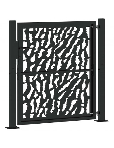 Cancello Giardino Nero 105x105 cm in Acciaio Design a Traccia