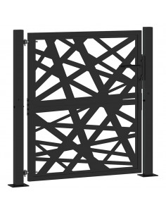 Cancello Giardino Nero 105x105 cm in Acciaio Design Leggero
