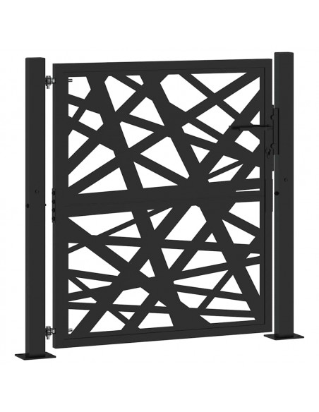 Cancello Giardino Nero 105x105 cm in Acciaio Design Leggero