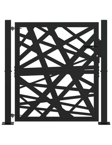 Cancello Giardino Nero 105x105 cm in Acciaio Design Leggero