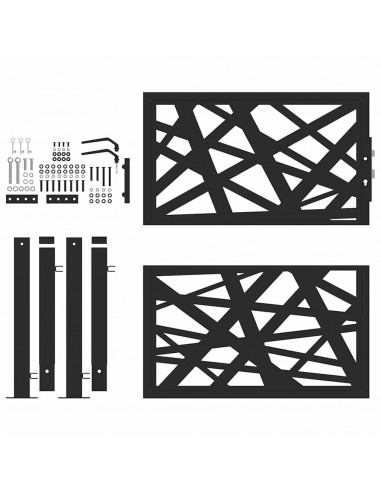 Cancello Giardino Nero 105x105 cm in Acciaio Design Leggero