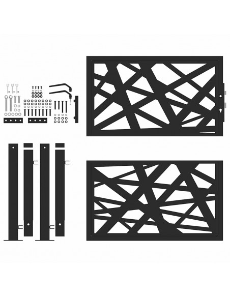 Cancello Giardino Nero 105x105 cm in Acciaio Design Leggero