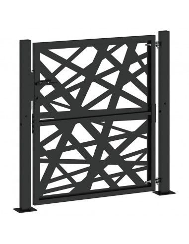 Cancello Giardino Nero 105x105 cm in Acciaio Design Leggero