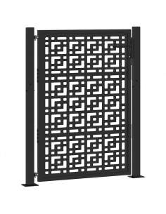 Cancello Giardino Nero 105x130 cm in Acciaio Design a Croce