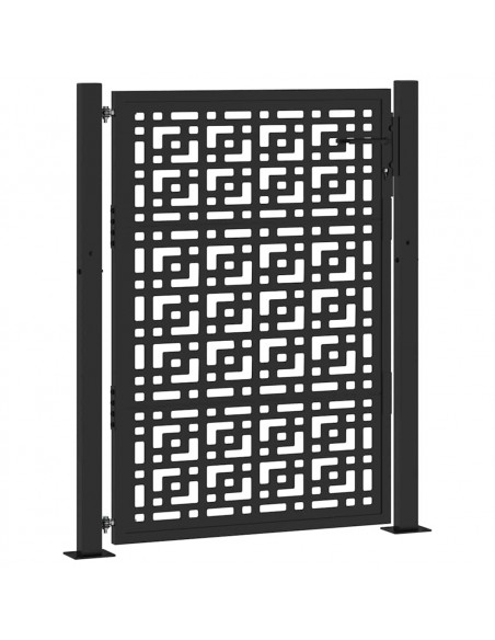 Cancello Giardino Nero 105x130 cm in Acciaio Design a Croce
