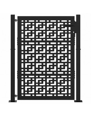 Cancello Giardino Nero 105x130 cm in Acciaio Design a Croce