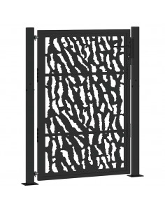 Cancello Giardino Nero 105x130 cm in Acciaio Design a Traccia