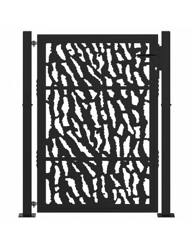 Cancello Giardino Nero 105x130 cm in Acciaio Design a Traccia