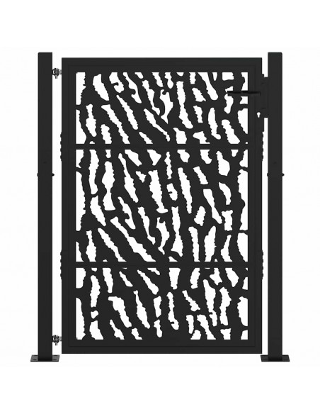 Cancello Giardino Nero 105x130 cm in Acciaio Design a Traccia