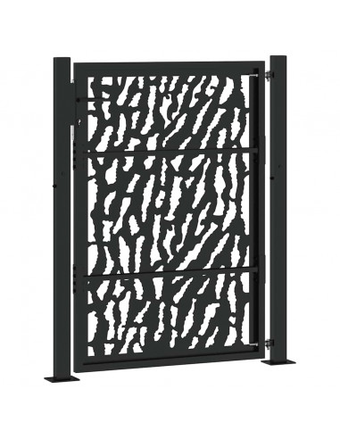 Cancello Giardino Nero 105x130 cm in Acciaio Design a Traccia