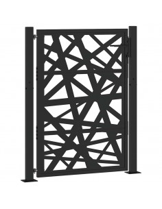Cancello Giardino Nero 105x130 cm in Acciaio Design Leggero