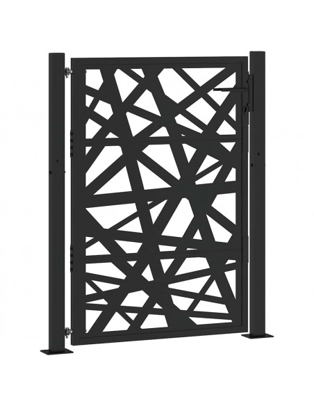 Cancello Giardino Nero 105x130 cm in Acciaio Design Leggero