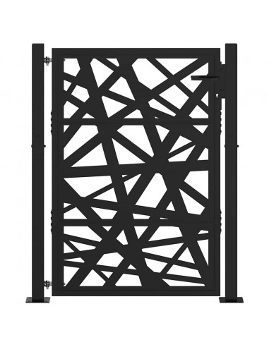 Cancello Giardino Nero 105x130 cm in Acciaio Design Leggero