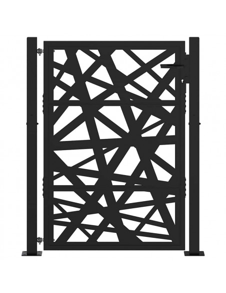 Cancello Giardino Nero 105x130 cm in Acciaio Design Leggero