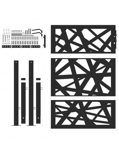 Cancello Giardino Nero 105x130 cm in Acciaio Design Leggero