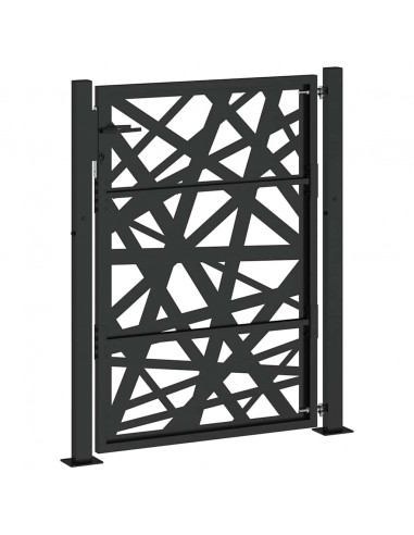 Cancello Giardino Nero 105x130 cm in Acciaio Design Leggero