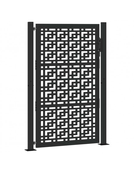 Cancello Giardino Nero 105x155 cm in Acciaio Design a Croce