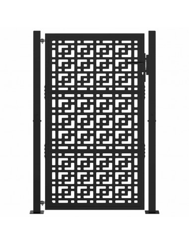 Cancello Giardino Nero 105x155 cm in Acciaio Design a Croce