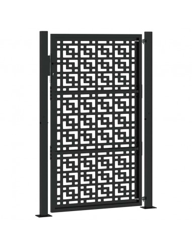Cancello Giardino Nero 105x155 cm in Acciaio Design a Croce