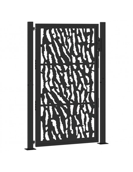 Cancello Giardino Nero 105x155 cm in Acciaio Design a Traccia