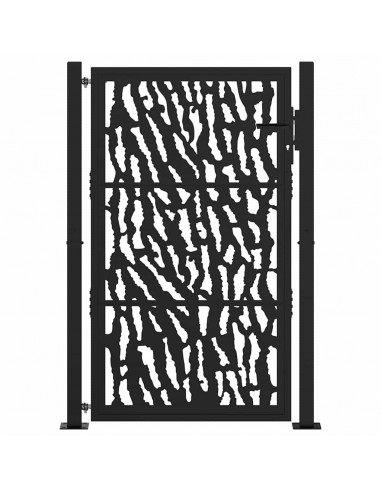 Cancello Giardino Nero 105x155 cm in Acciaio Design a Traccia