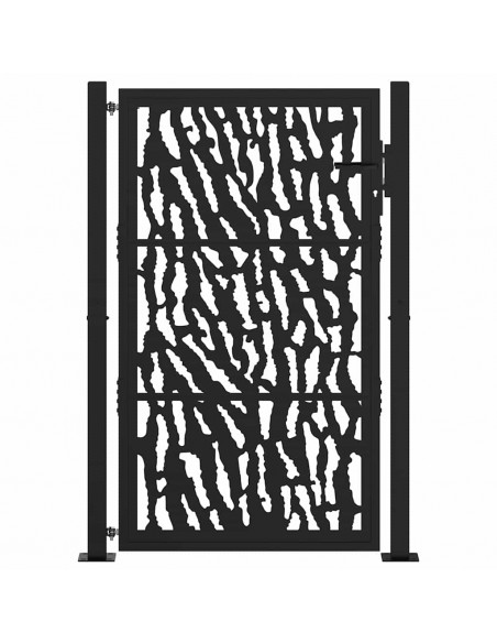 Cancello Giardino Nero 105x155 cm in Acciaio Design a Traccia