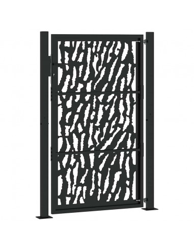 Cancello Giardino Nero 105x155 cm in Acciaio Design a Traccia