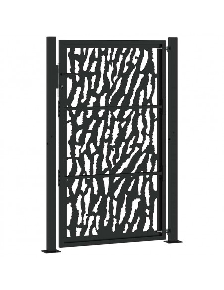 Cancello Giardino Nero 105x155 cm in Acciaio Design a Traccia