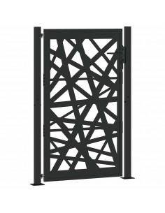 Cancello Giardino Nero 105x155 cm in Acciaio Design Leggero